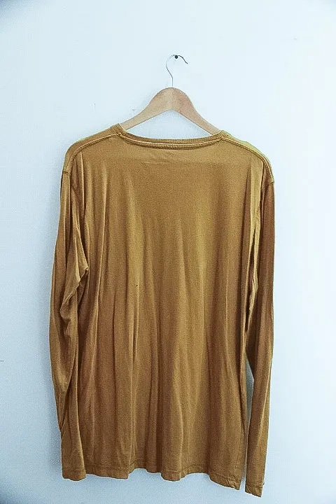 Vintage Tom Tailor yellow real denim graphics long sleeve tees XL