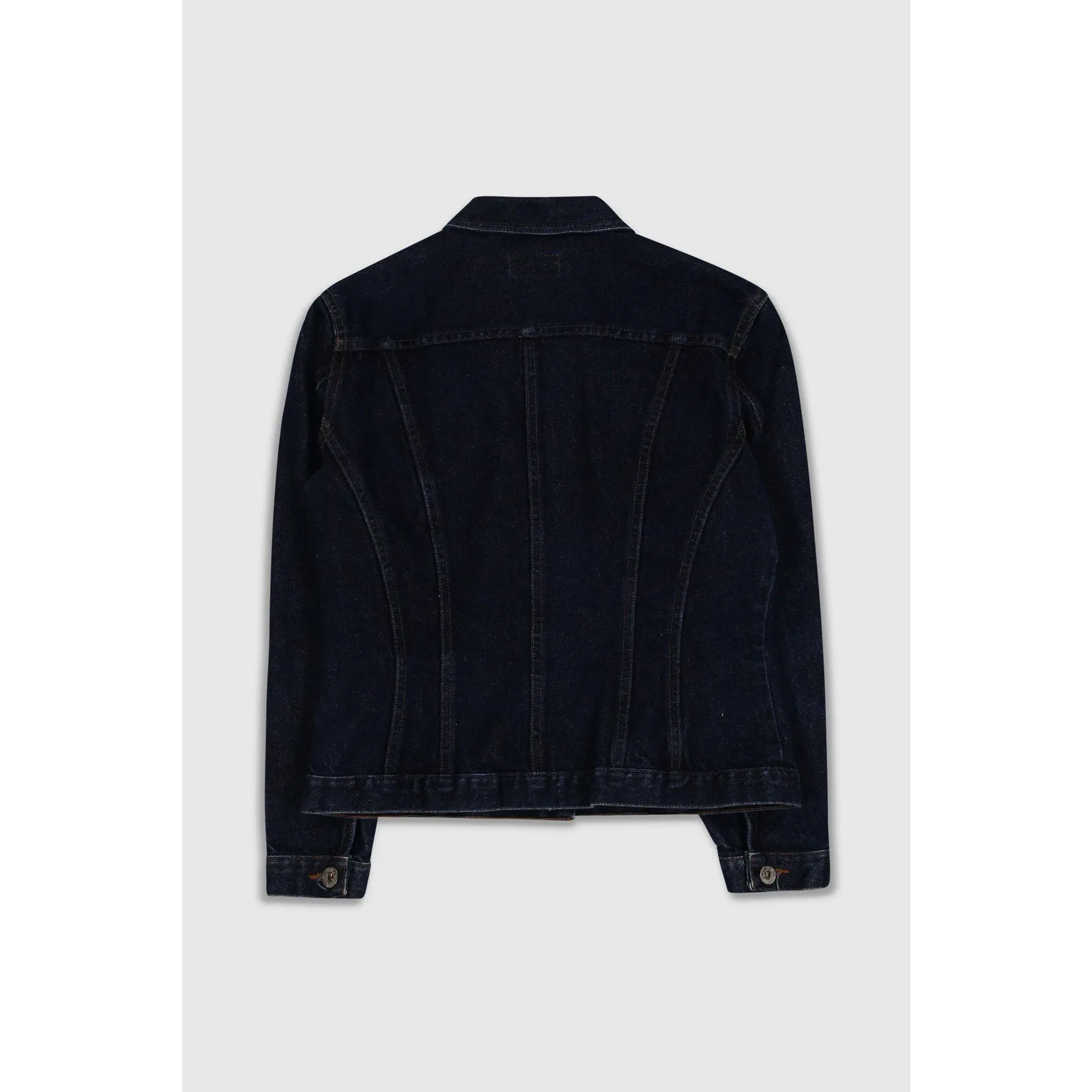 Vintage Y2K Dark Wash Denim Mid Cropped Jacket