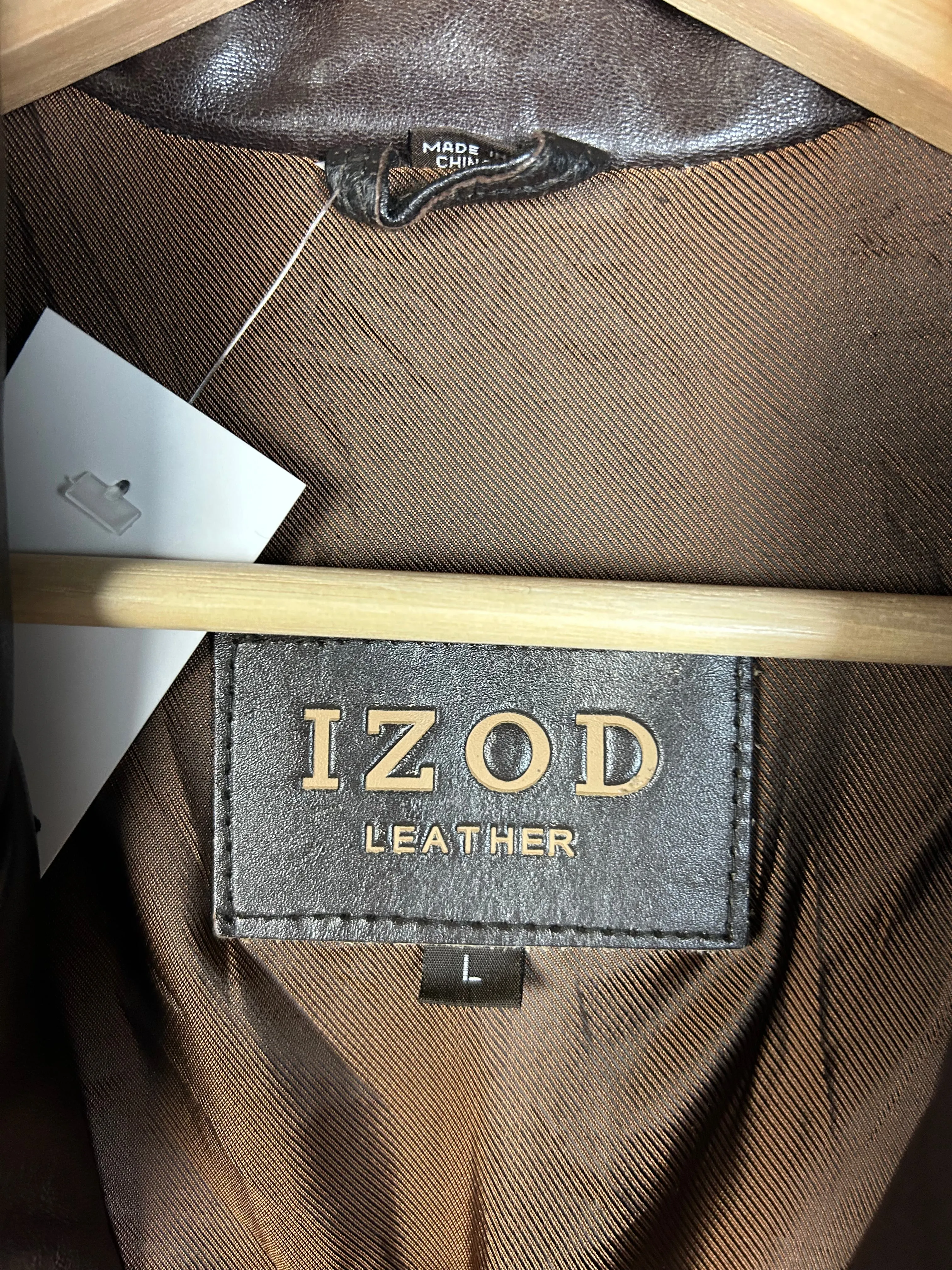 Vintage Y2K Izod Brown Leather Cropped Jacket