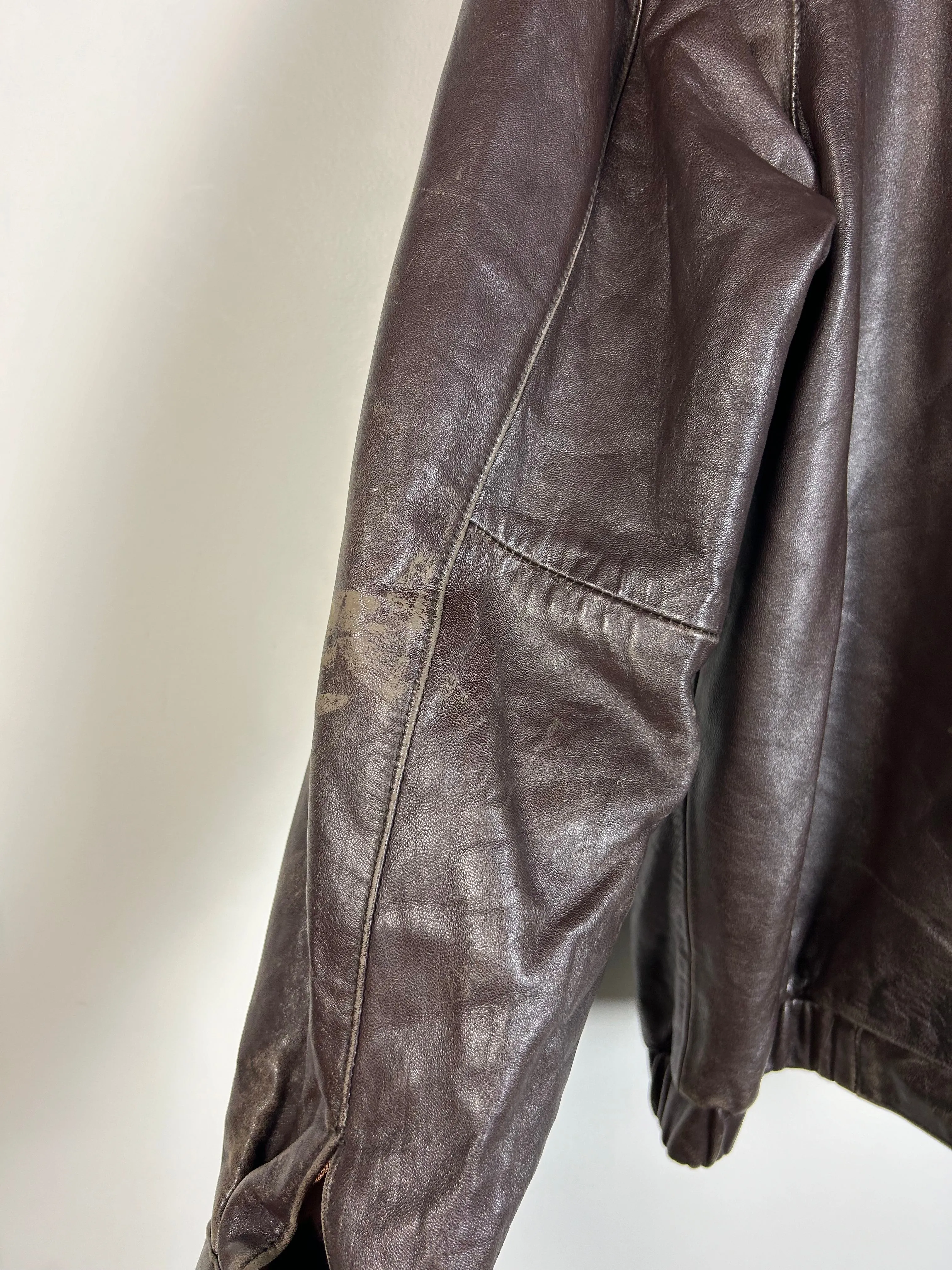 Vintage Y2K Izod Brown Leather Cropped Jacket