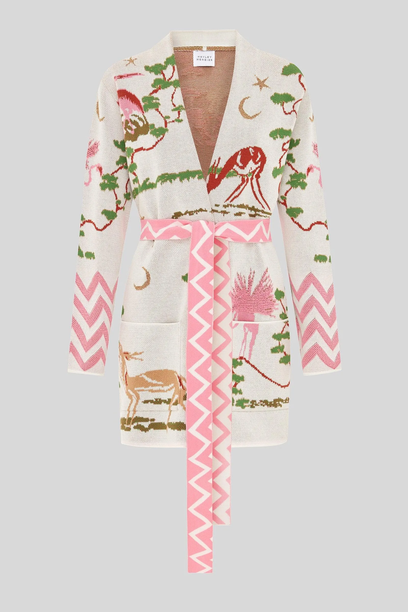 WHITE UTOPIA COTTON JACQUARD CARDIGAN