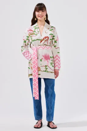 WHITE UTOPIA COTTON JACQUARD CARDIGAN
