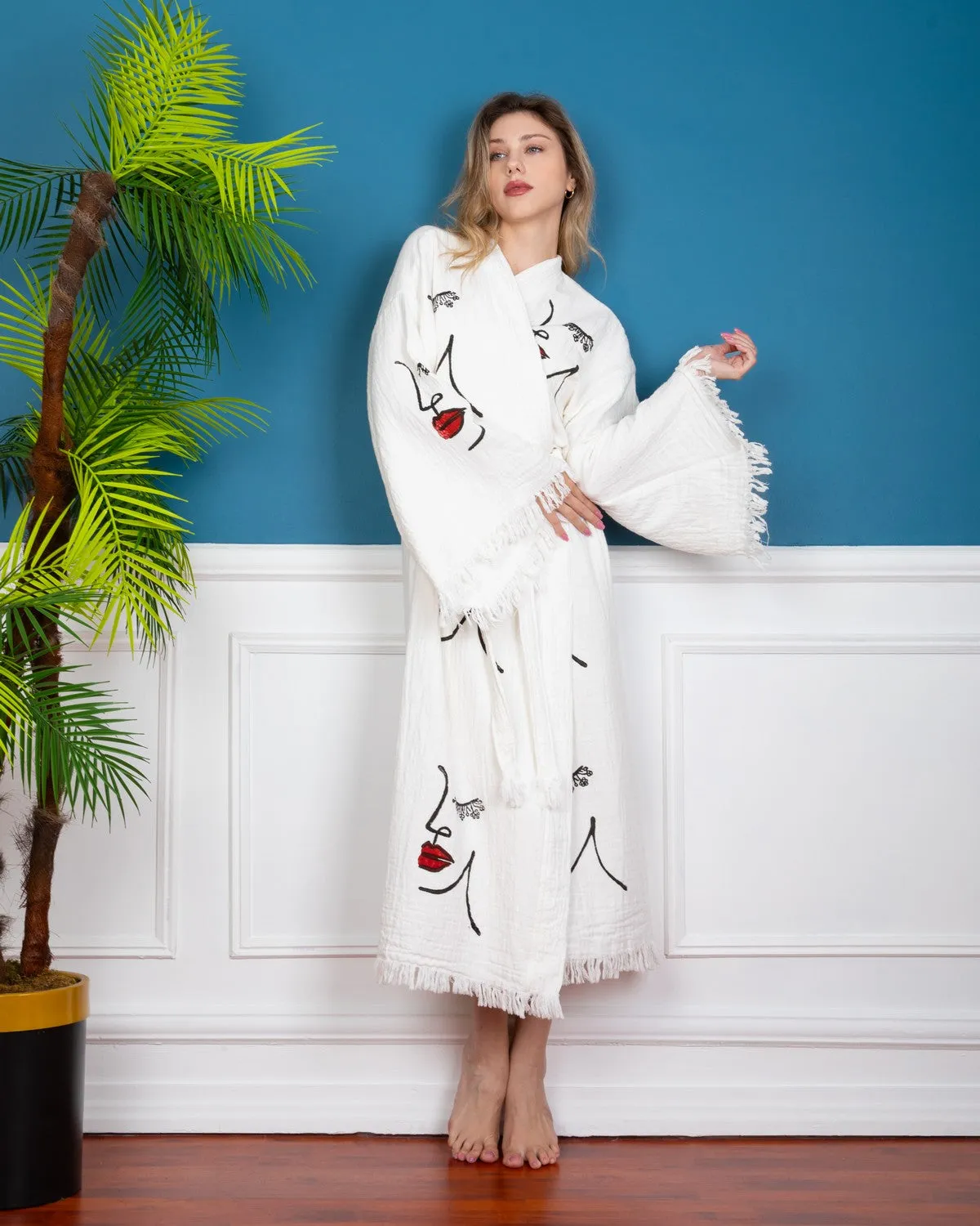 Women Face Kimono Robe