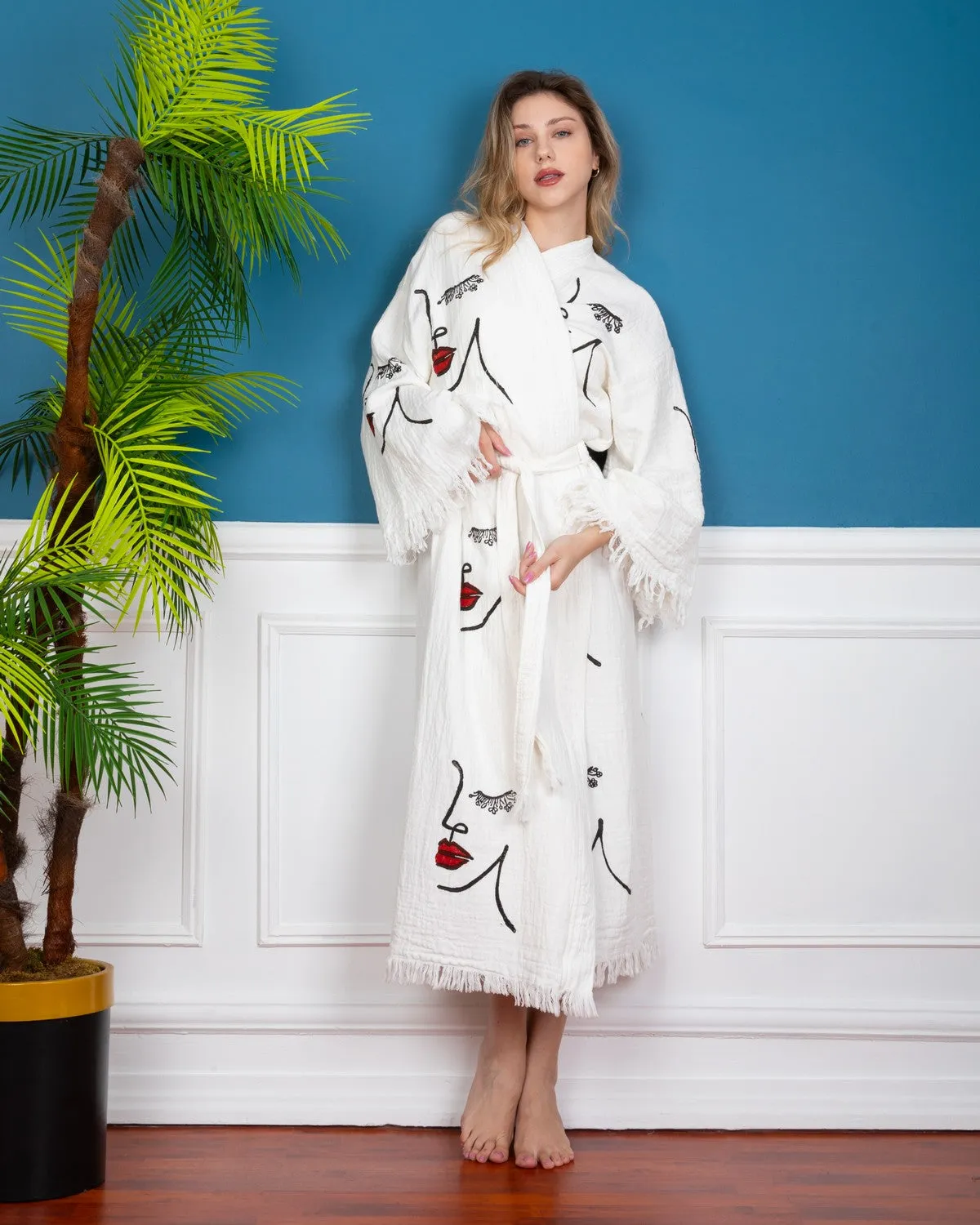 Women Face Kimono Robe