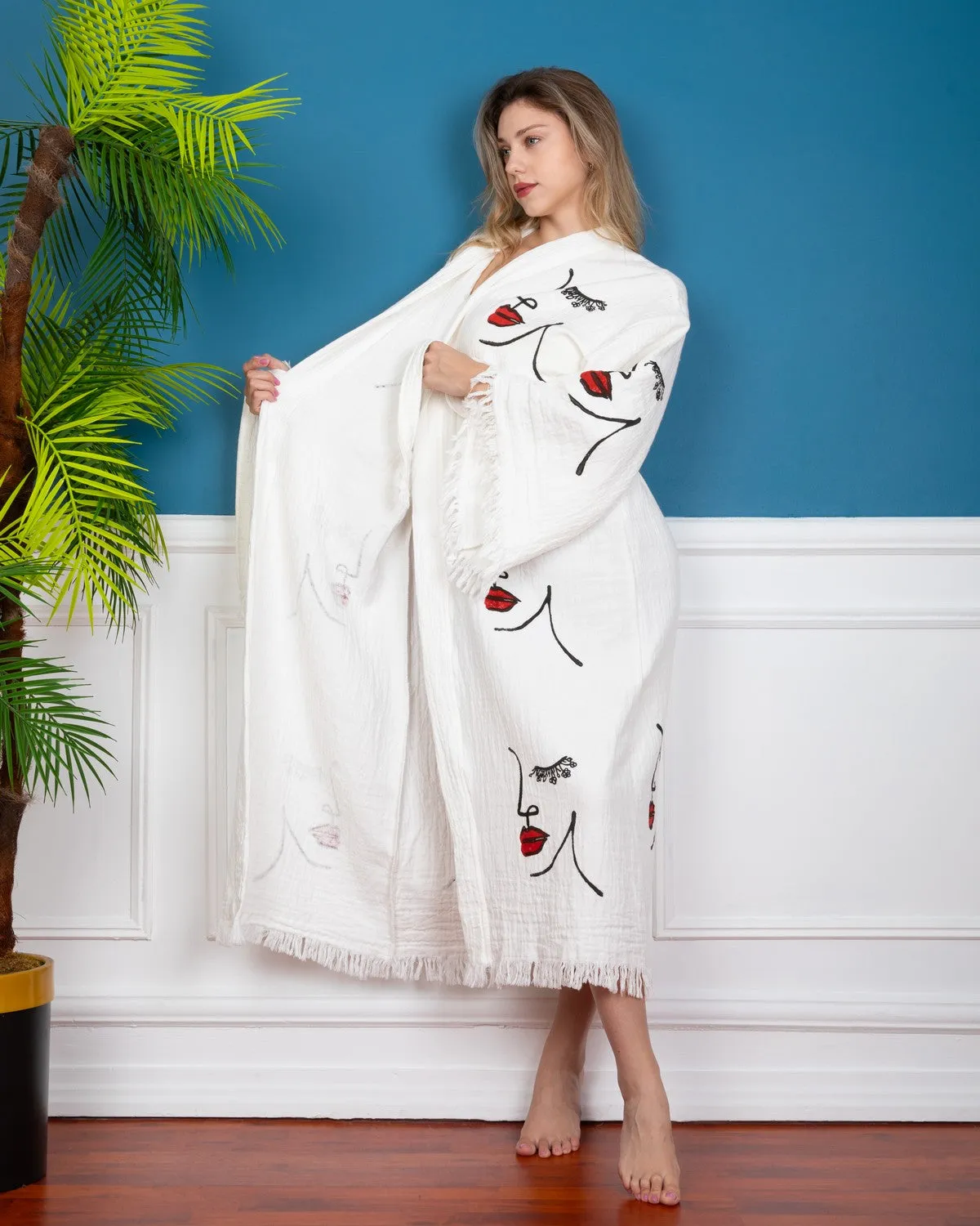 Women Face Kimono Robe