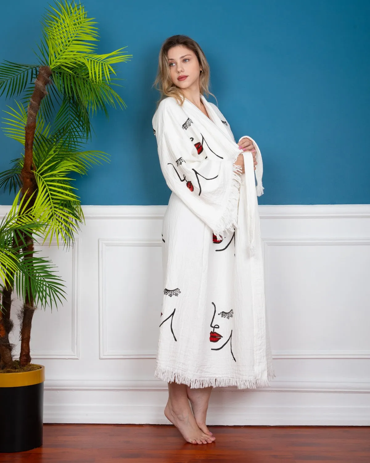 Women Face Kimono Robe