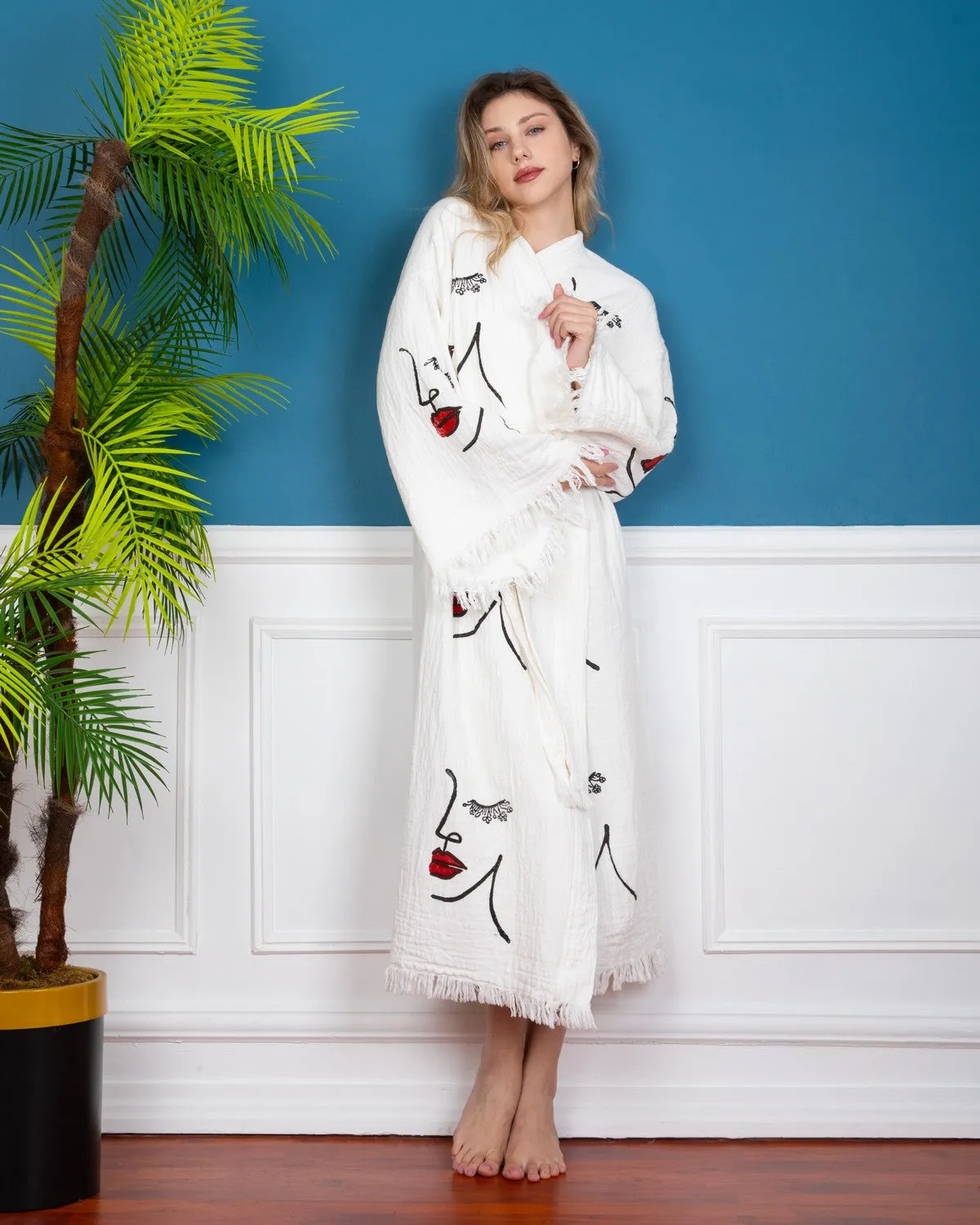 Women Face Kimono Robe