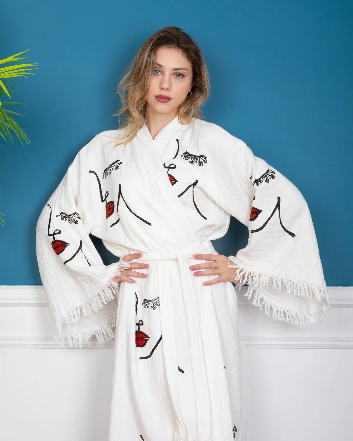 Women Face Kimono Robe