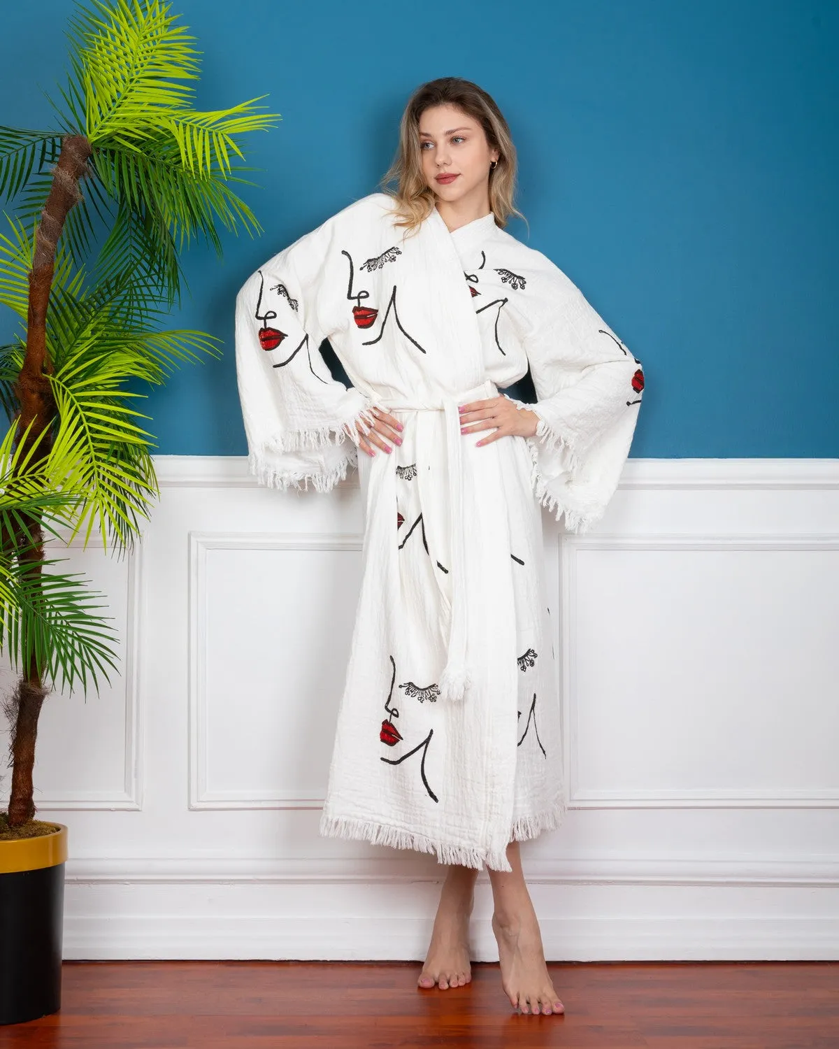 Women Face Kimono Robe