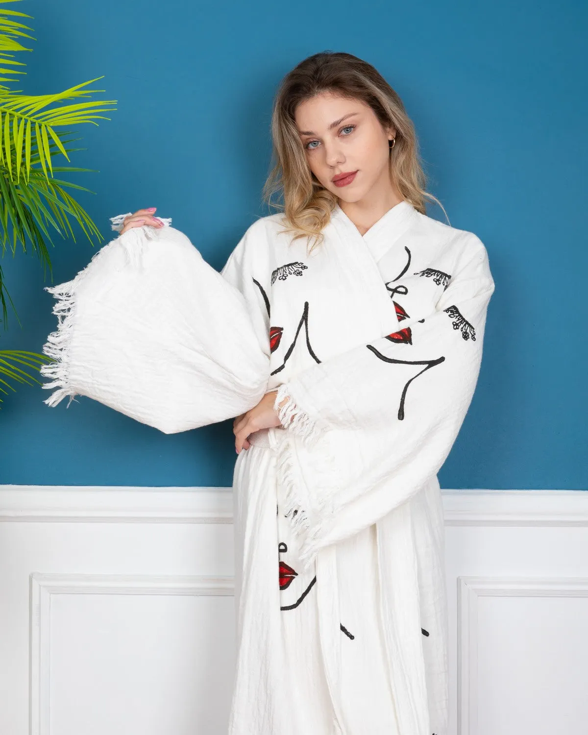 Women Face Kimono Robe