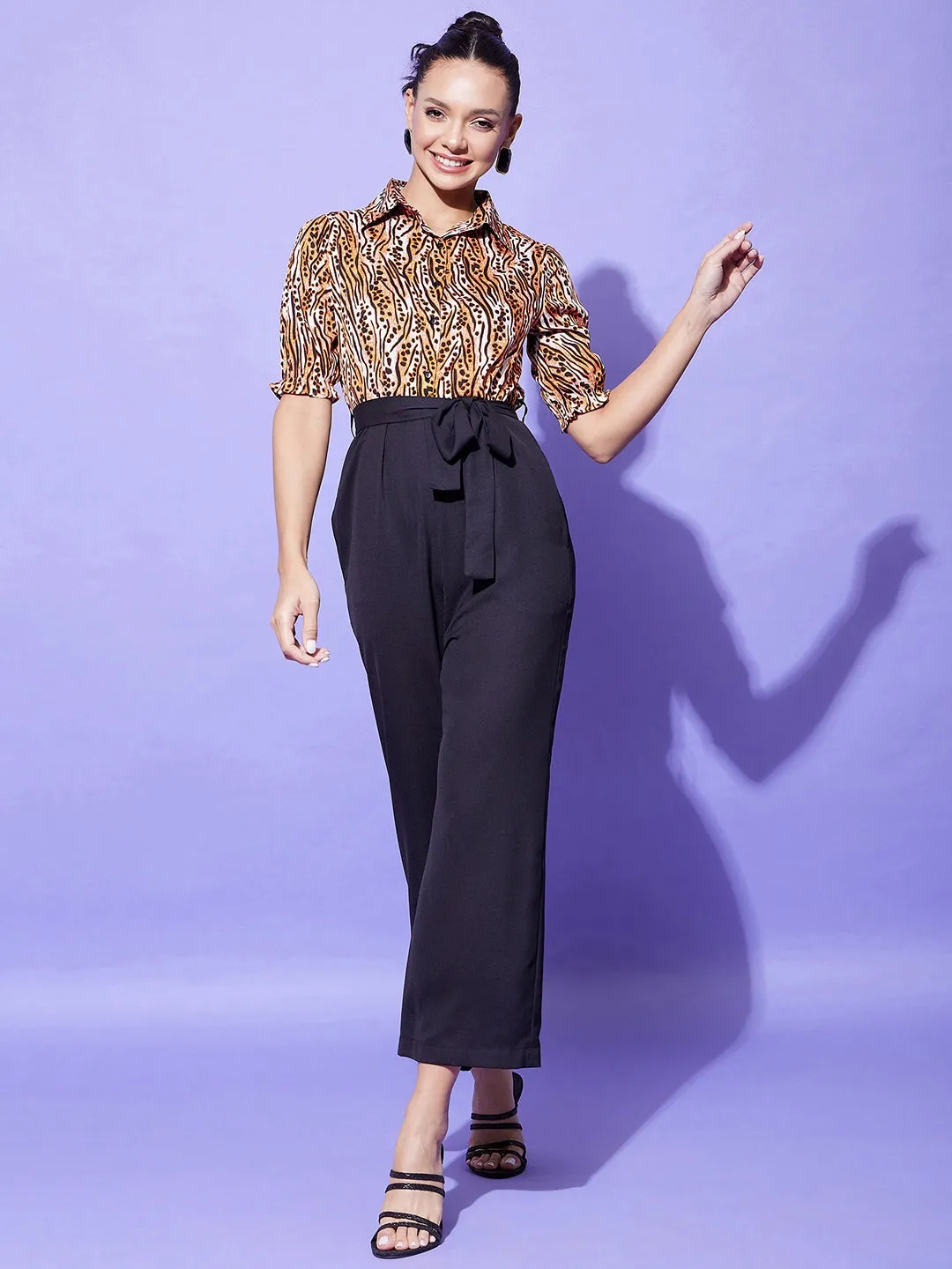 Women's Animal Print Jumpsuit - StyleStone