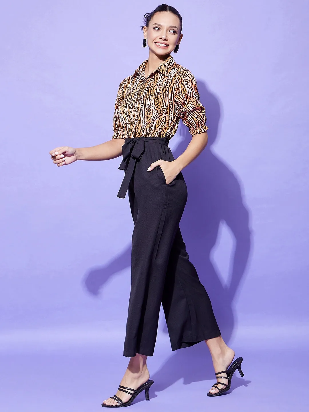 Women's Animal Print Jumpsuit - StyleStone