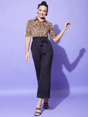 Women's Animal Print Jumpsuit - StyleStone
