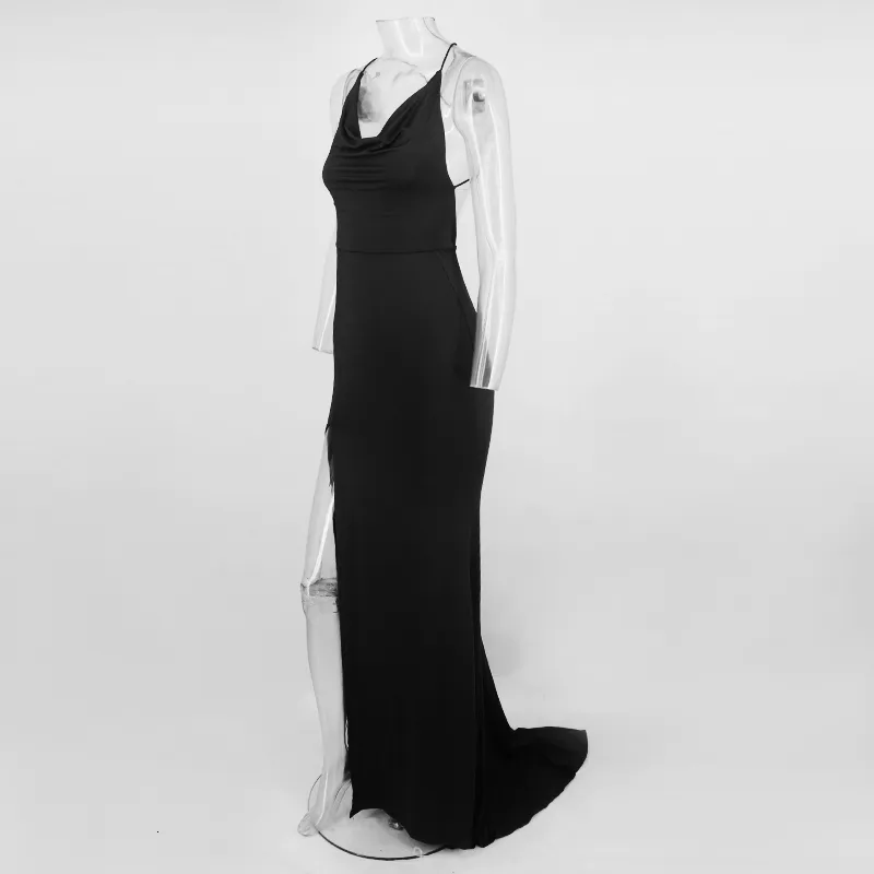 Women's Summer Deep V-Neck A-Line High-Waist Long Dress