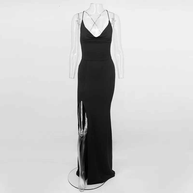 Women's Summer Deep V-Neck A-Line High-Waist Long Dress
