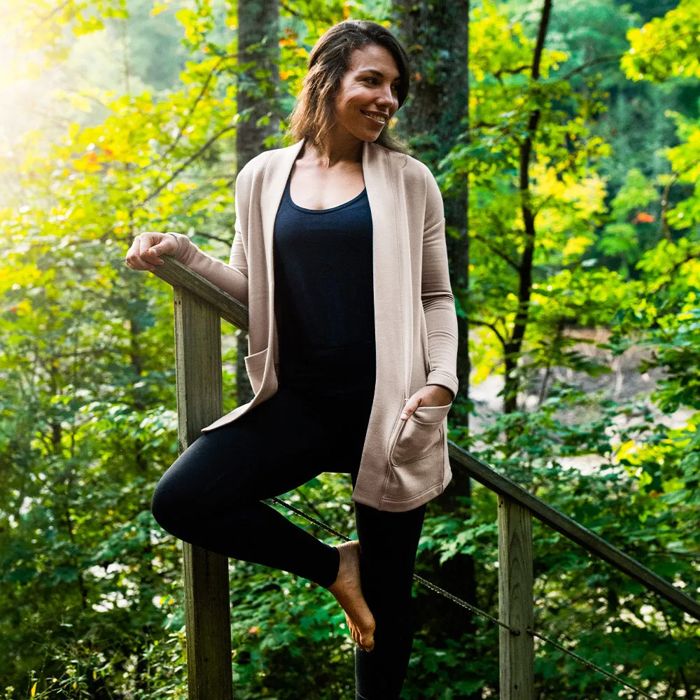 Women's Thermal Fleece Cardigan - Heron Blue