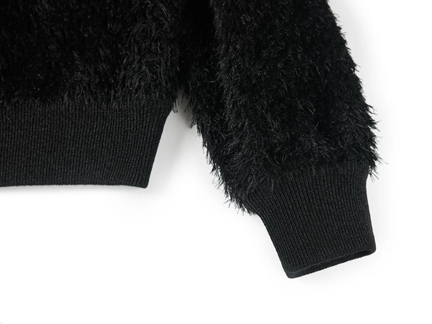 YAYING Cropped Black Knitted Cardigan