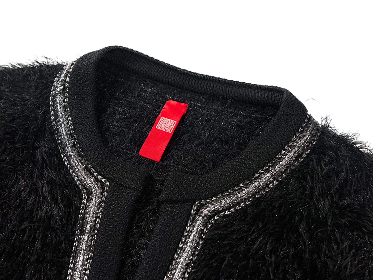 YAYING Cropped Black Knitted Cardigan