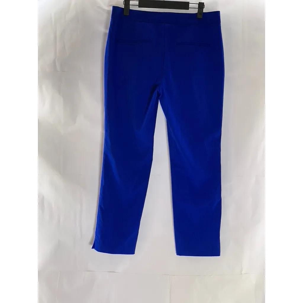 ZARA BASIC Women's Royal Blue Straight-Leg Slit Hem Dress Pant SZ 6