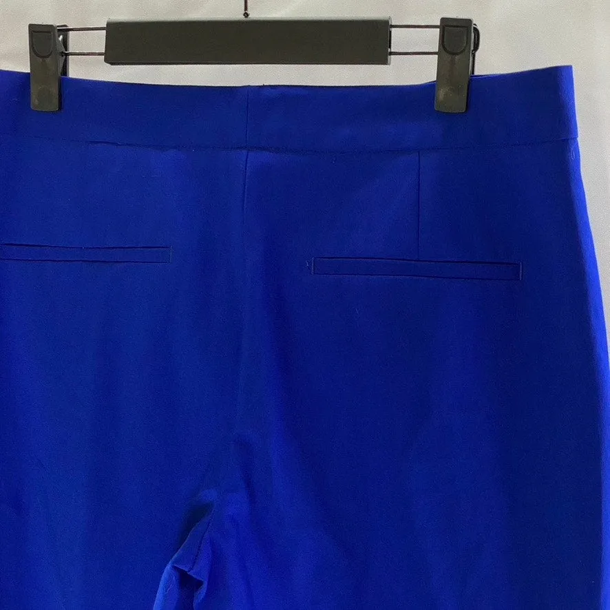 ZARA BASIC Women's Royal Blue Straight-Leg Slit Hem Dress Pant SZ 6
