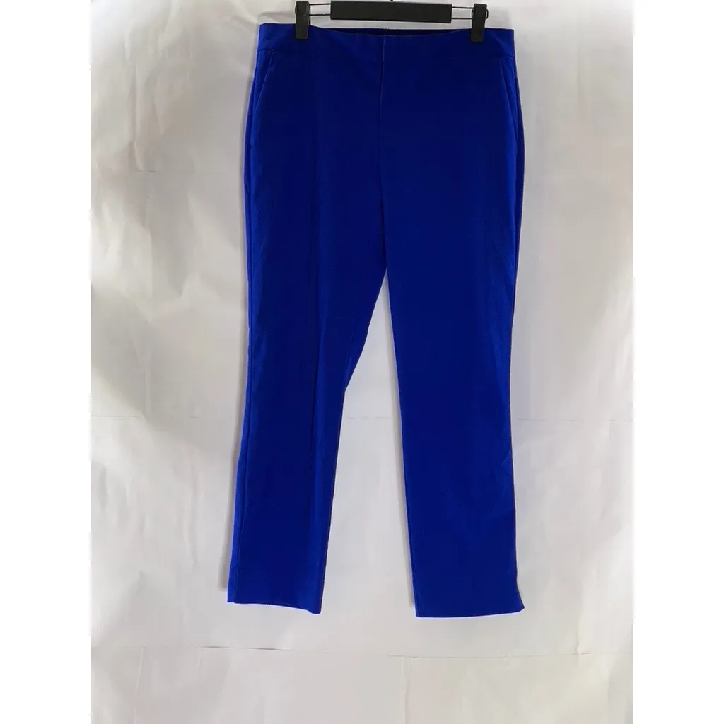 ZARA BASIC Women's Royal Blue Straight-Leg Slit Hem Dress Pant SZ 6