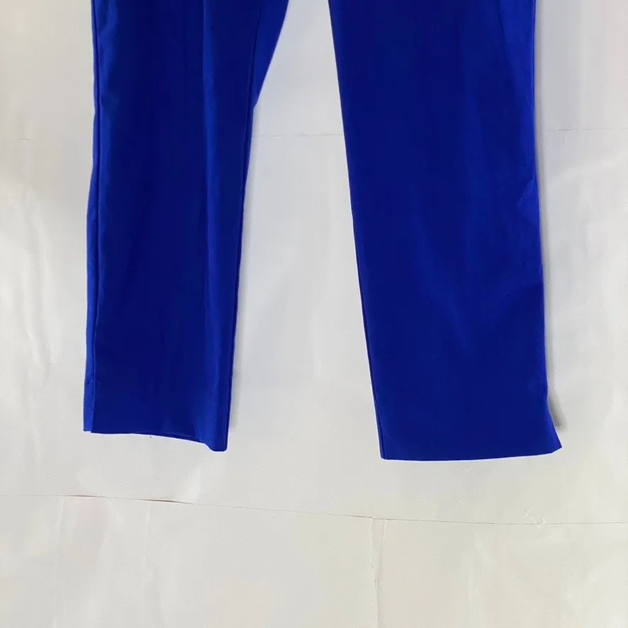 ZARA BASIC Women's Royal Blue Straight-Leg Slit Hem Dress Pant SZ 6